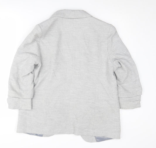 Next Women's Grey Blazer UK 16 Regular Check Business