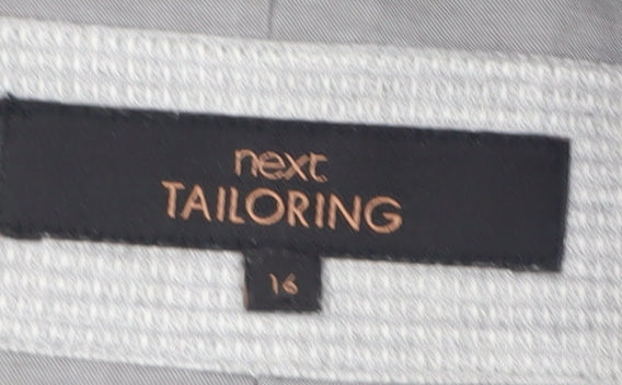 Next Women's Grey Blazer UK 16 Regular Check Business