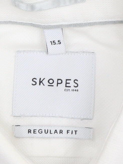 Skopes Men's White Regular Fit Formal Shirt Size 15.5