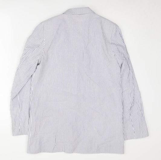 H&M Women's White Striped Cotton Blazer XS