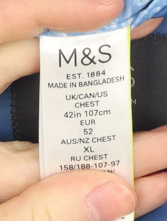 Mens UK Size 42 Marks and Spencer Regular Blue Suit Jacket