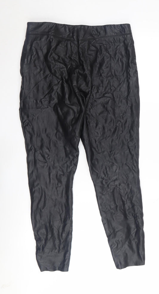Topshop Women's Black Faux Leather Skinny Trousers