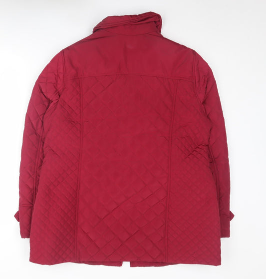 Womens UK Size 16 Marks and Spencer Red Quilted Coat