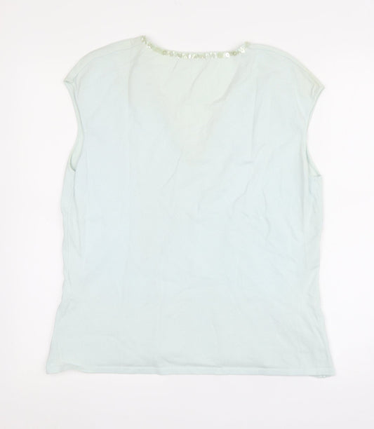 Womens UK Size L Planet Green Basic T-Shirt