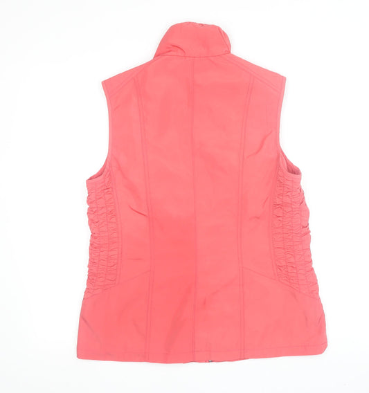 Barbara Lebek Women's Pink Waistcoat Size 12, Zipped Pockets