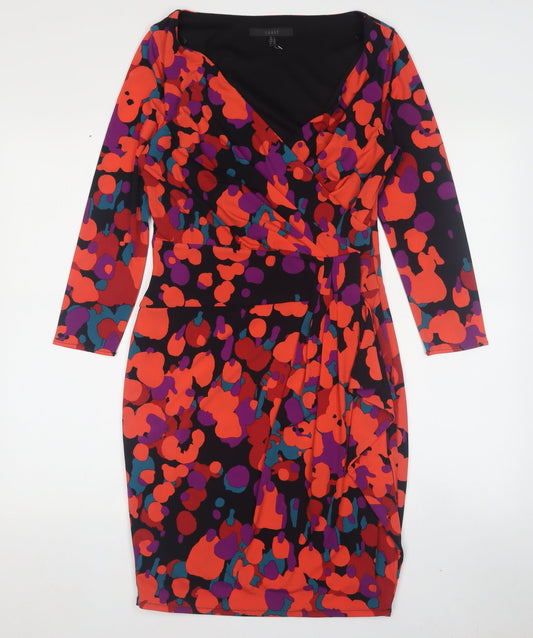 Coast Women’s Multicoloured Dress Size 8 V-Neck