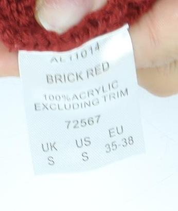 Brand and care label for Cotton Traders Red Full Zip Jumper S unisex adult