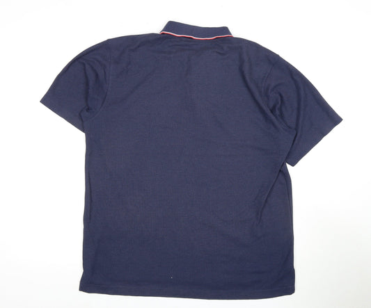 Admiral Men's Blue Polo Shirt - Medium Sports Football