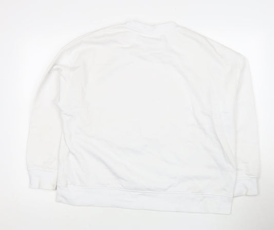 Unisex Adults UK Size L Disney White Pullover Sweatshirt