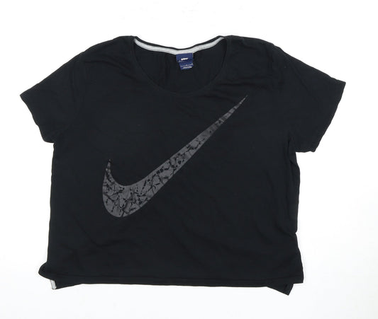 Womens UK Size M Nike Black Basic T-Shirt