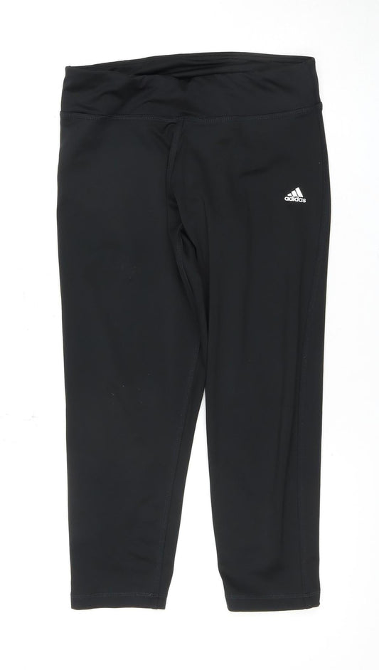 Additional front view of Adidas Women's Black Leggings, size S, - Gym & Training Essential