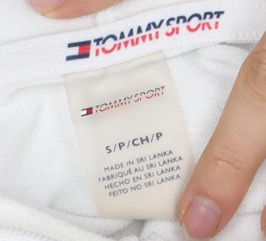 Tommy Sport Men's White Hoodie Size S Pullover