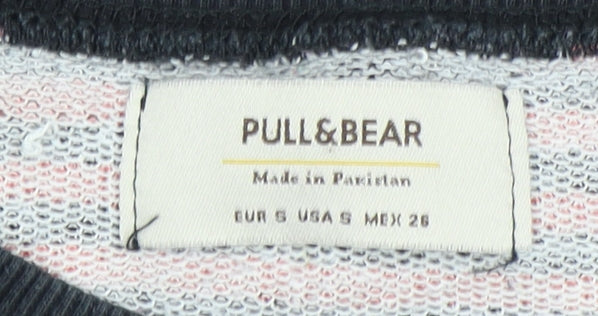 Unisex Adults UK Size S Pull&Bear Multicoloured Pullover Sweatshirt