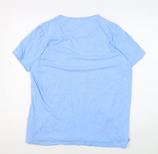 Jasper Conran Men's Blue Cotton Crew Neck T-Shirt L