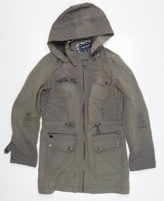 Womens UK Size 12 Maine New England Grey Parka Coat