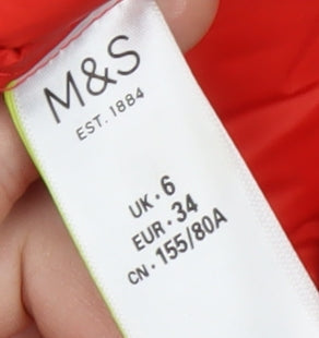 Womens UK Size 6 Marks and Spencer Red Puffer Jacket