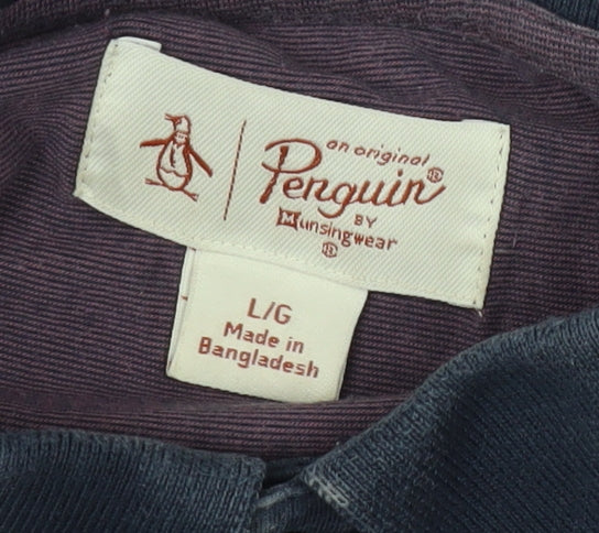 Penguin Men's Purple Polo, L, Cotton Short Sleeve