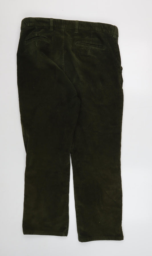 Cotton Traders Green Corduroy Trousers Size 36
