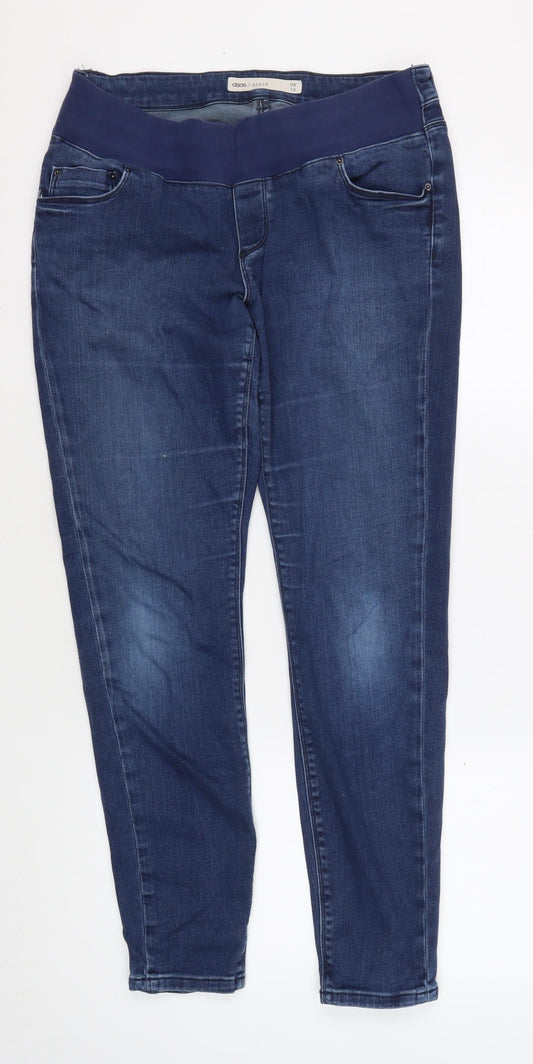 Additional front view of ASOS Women’s Blue Skinny Jeans, size UK 12