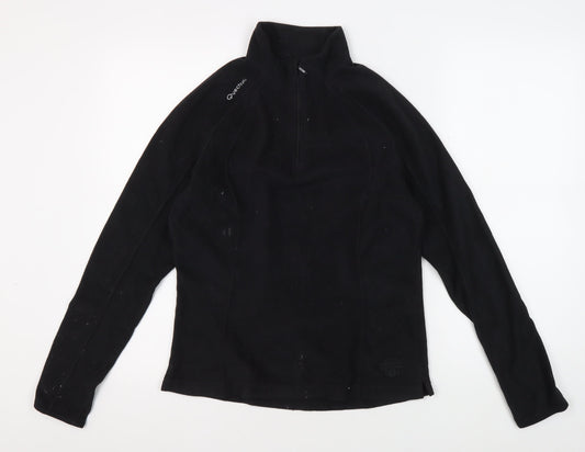 Additional front view of Decathlon Women's Black Fleece Jacket, size 12, 1/2 Zip