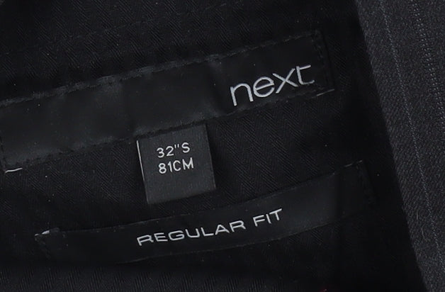 Next Men's Black Striped Trousers, Size 32S, Regular Fit