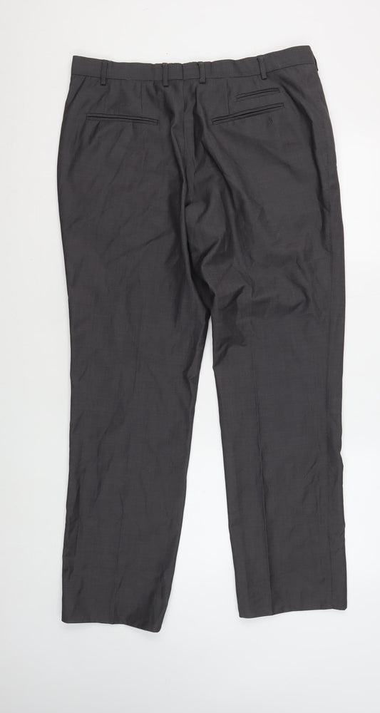 Next Men's Black Dress Pants 36R Wool Blend Formal