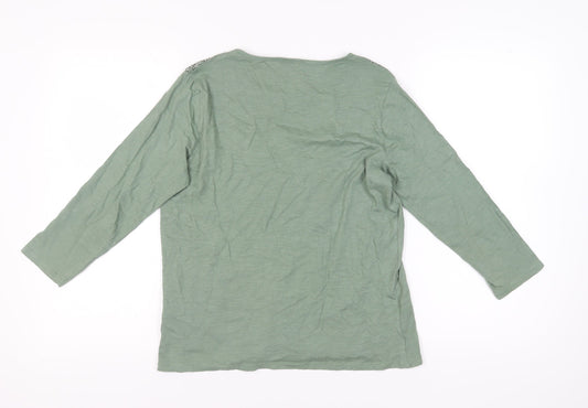 Womens UK Size 10/12 Afibel Green Blouse