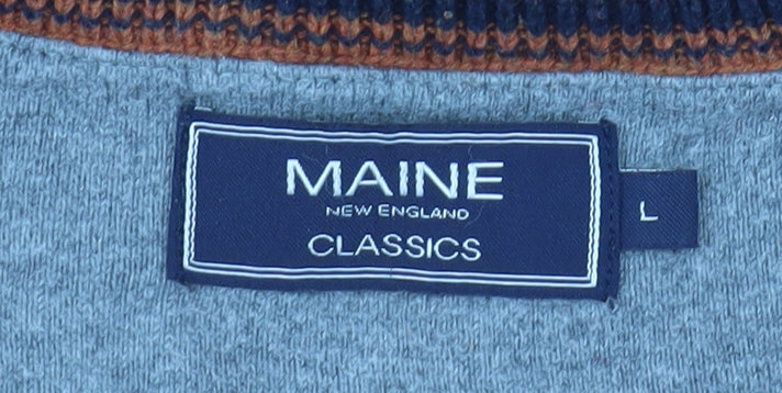 Maine New England Men's Brown V-Neck Pullover Jumper L