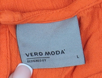 Womens UK Size L VERO MODA Orange Blouse