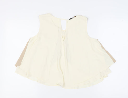 Womens UK Size M Zara Beige Blouse