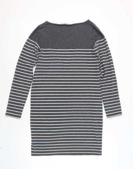JoJo Maman Bébé Grey Striped Shift Dress - S