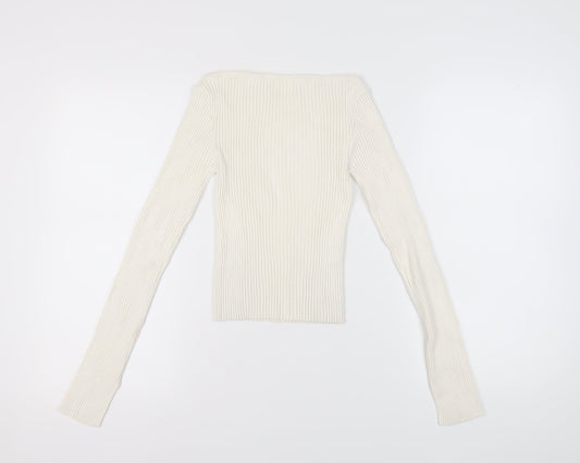 Womens UK Size XS H&M Ivory Pullover Jumper