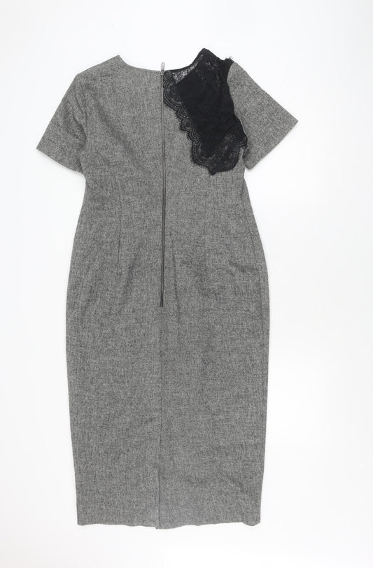 Pied A Terre Women's Grey Sheath Dress Size 14