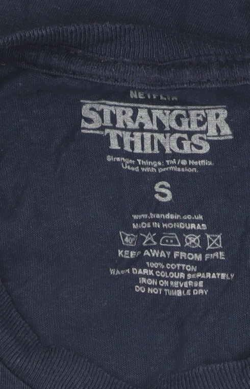 Stranger Things Men's Blue S T-Shirt with Graphic Print