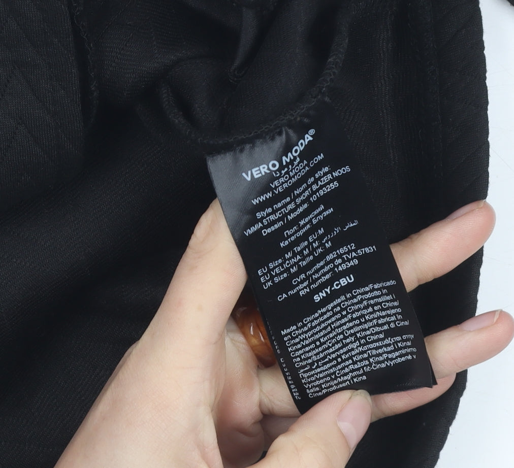 Womens UK Size M VERO MODA Regular Black Suit Jacket