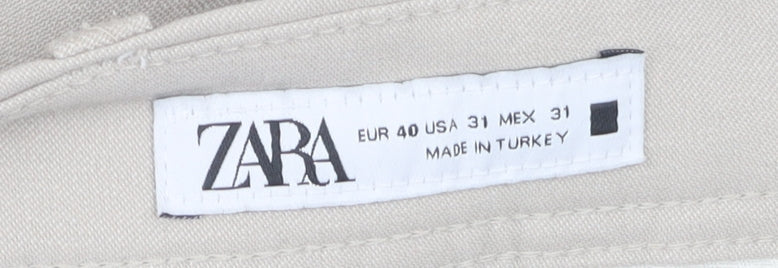 Zara Men's Beige Chino Trousers Size 40
