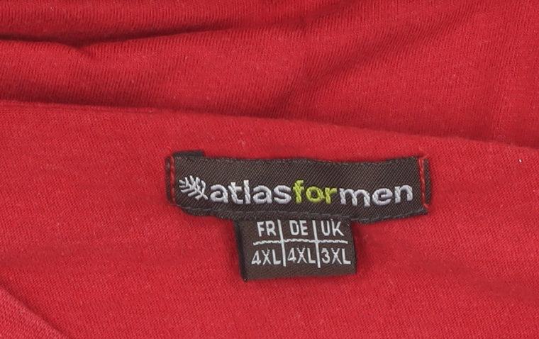 Mens UK Size 4XL atlasformen Red T-Shirt
