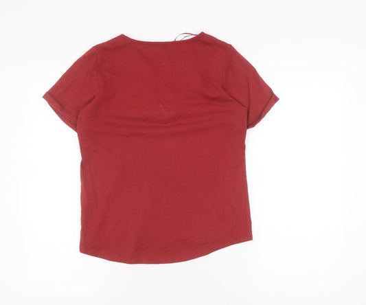 Womens UK Size 10 Red Herring Red T-Shirt