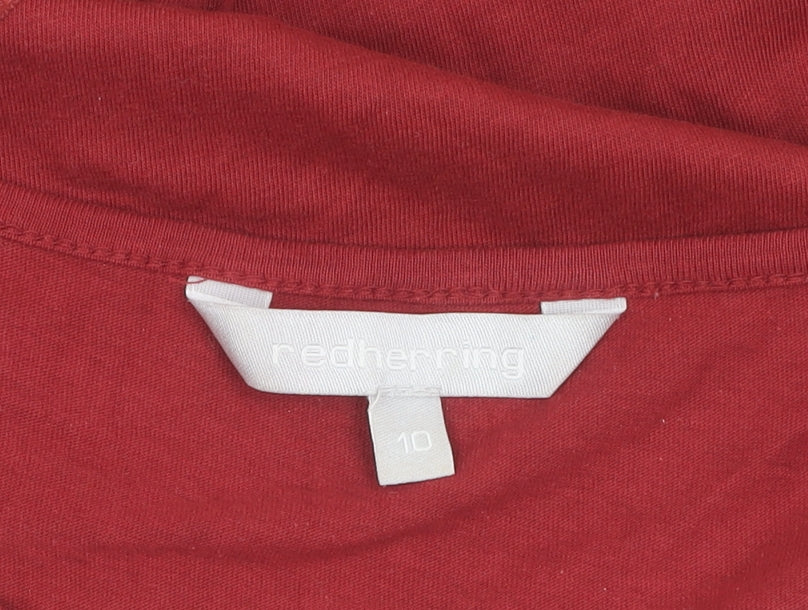 Womens UK Size 10 Red Herring Red T-Shirt
