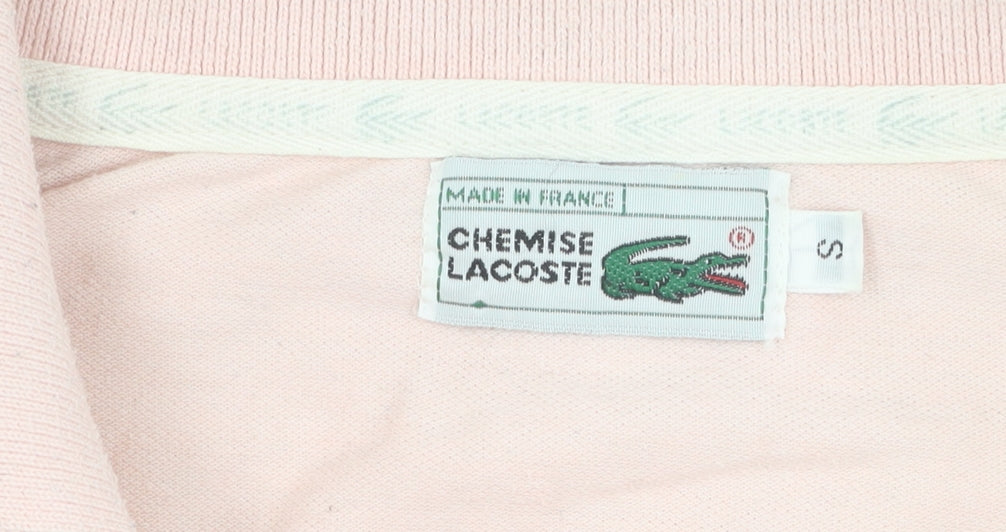 Lacoste Men's Pink Cotton Polo Shirt Size S