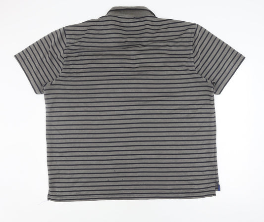Stone Bay Men's Grey Striped XXL Golf Polo Shirt