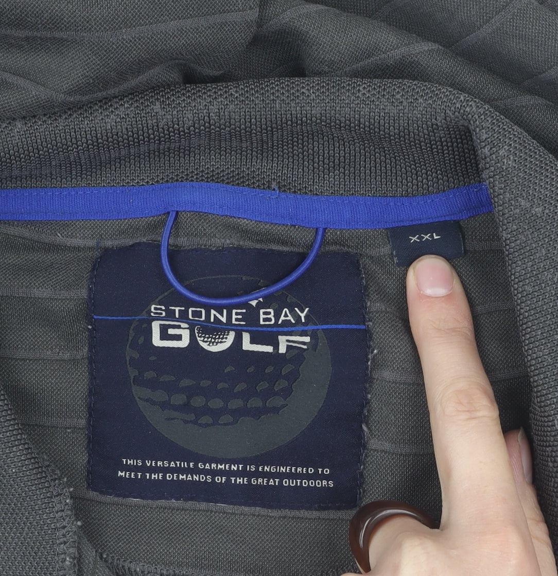 Stone Bay Men's Grey 2XL Golf Polo Shirt Short Sleeve