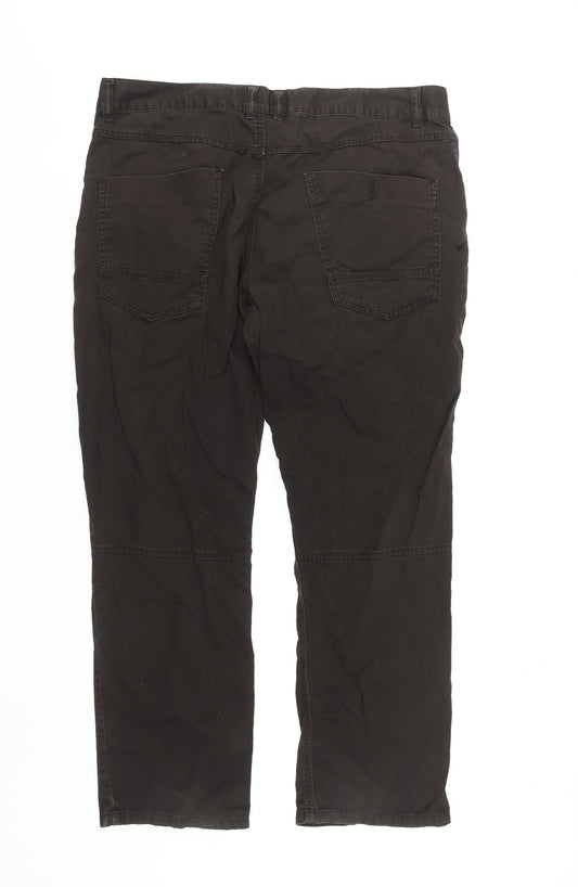No Fear Men's Brown Cargo Trousers 36S Relaxed Fit