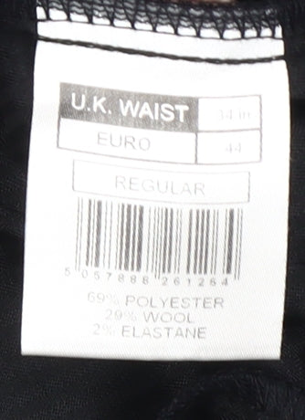 Racing Green Men's Grey Trousers 34 Regular Business