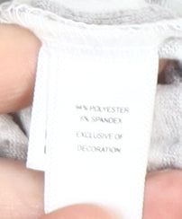DKNY Women's Grey Striped Pyjama Top, Size L
