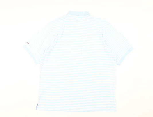 Dunlop Men's Blue Striped XL Golf Polo Shirt