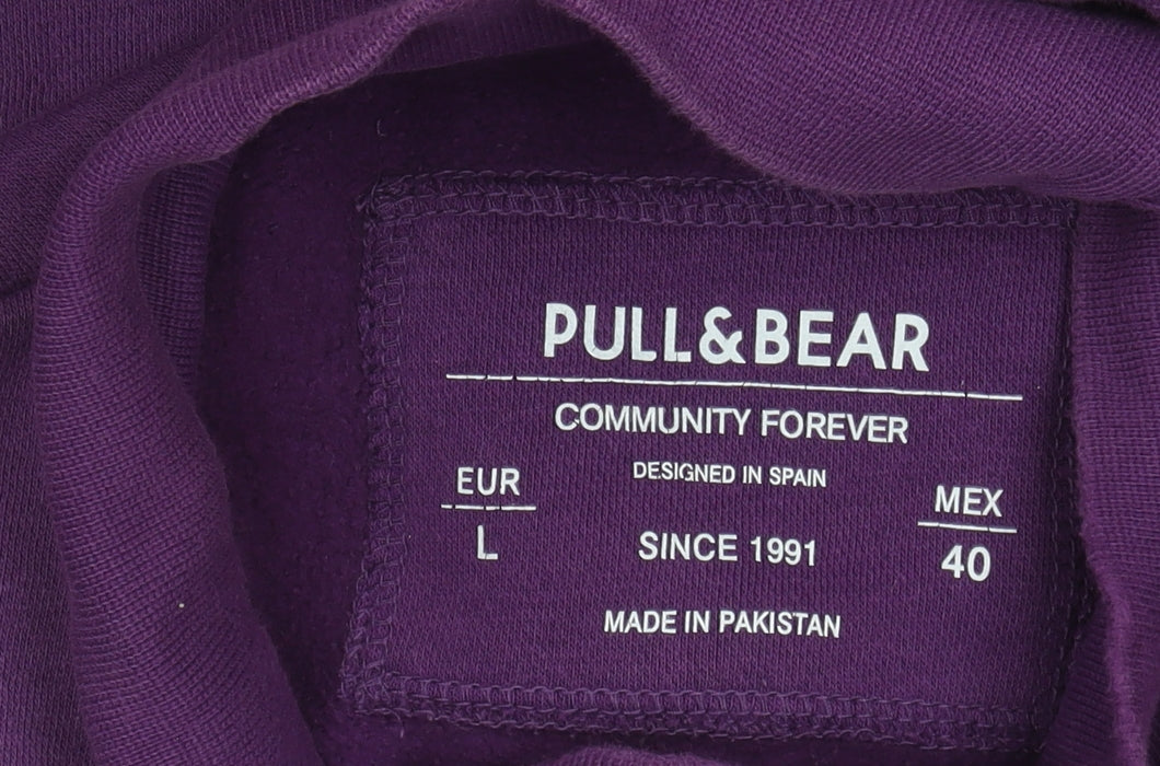 Mens UK Size L Pull&Bear Purple Pullover Sweatshirt