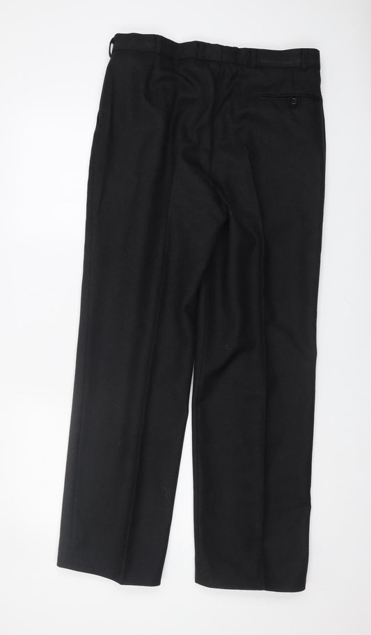 The Label Men's Black Dress Pants 34 Wool Formal
