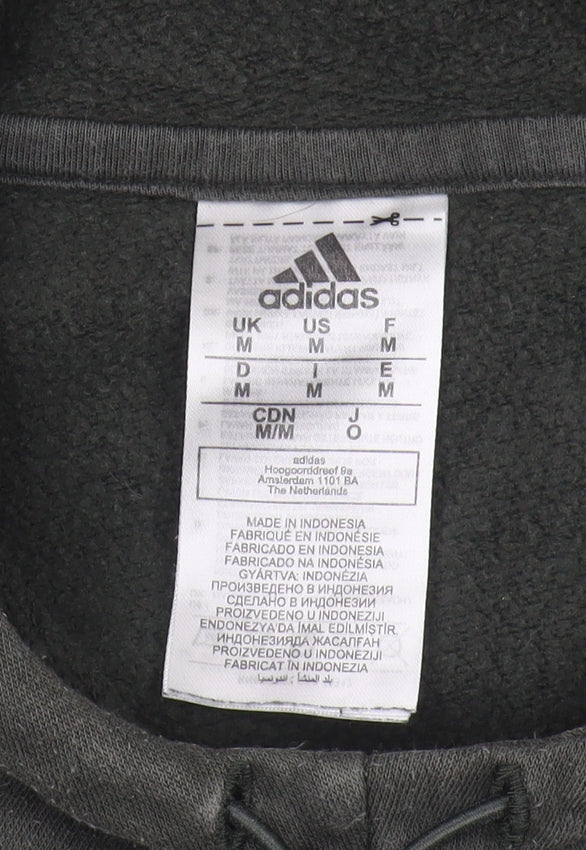 Adidas Men's Green Pullover Hoodie, Size M, Logo Design