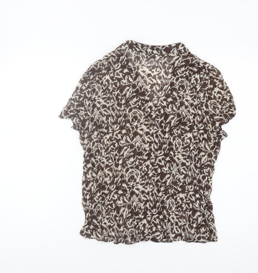 Bhs Women’s Brown Animal Print Blouse, Size 18